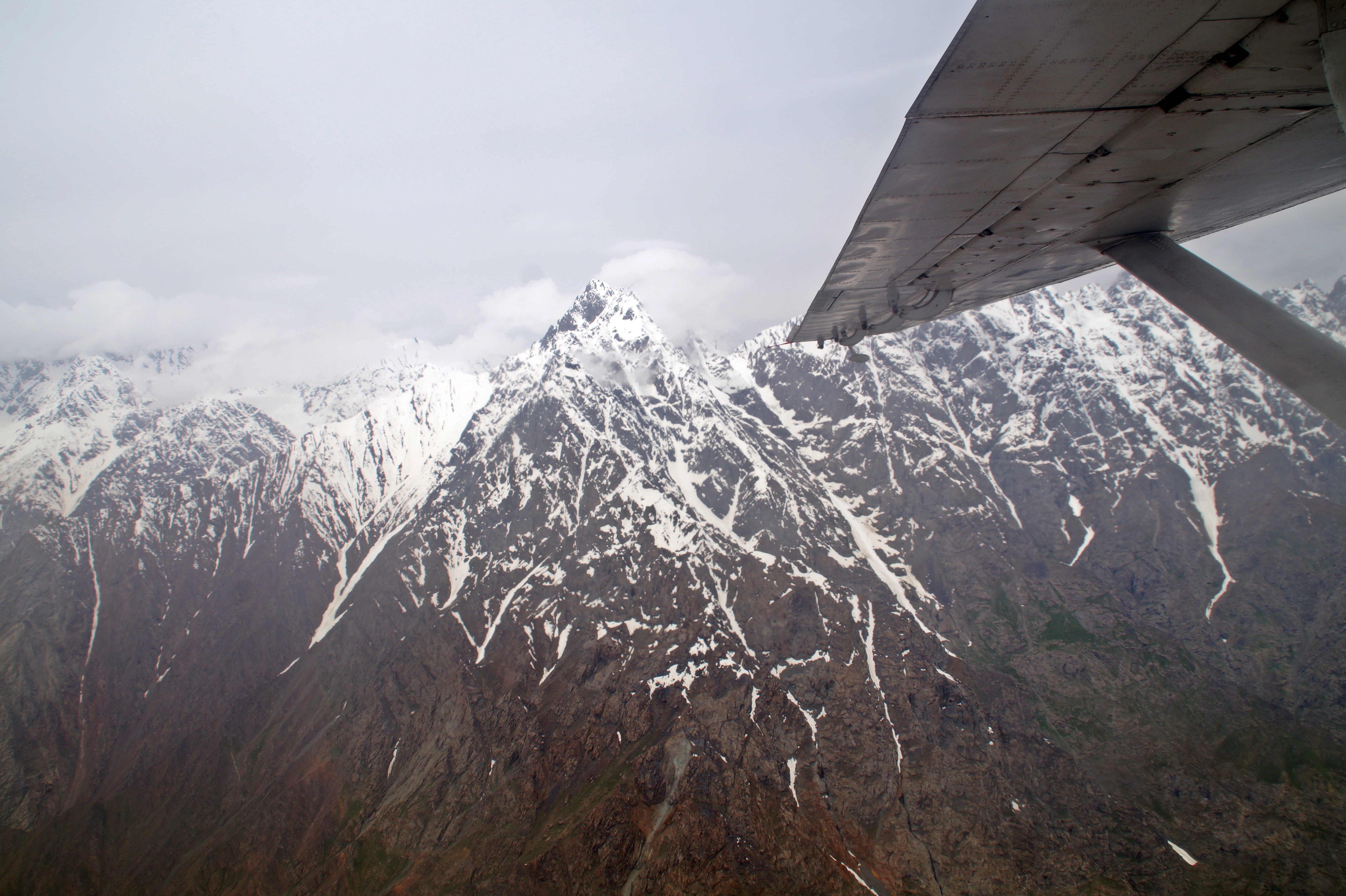 Flying through the Pamir Mountains, Tajikistan