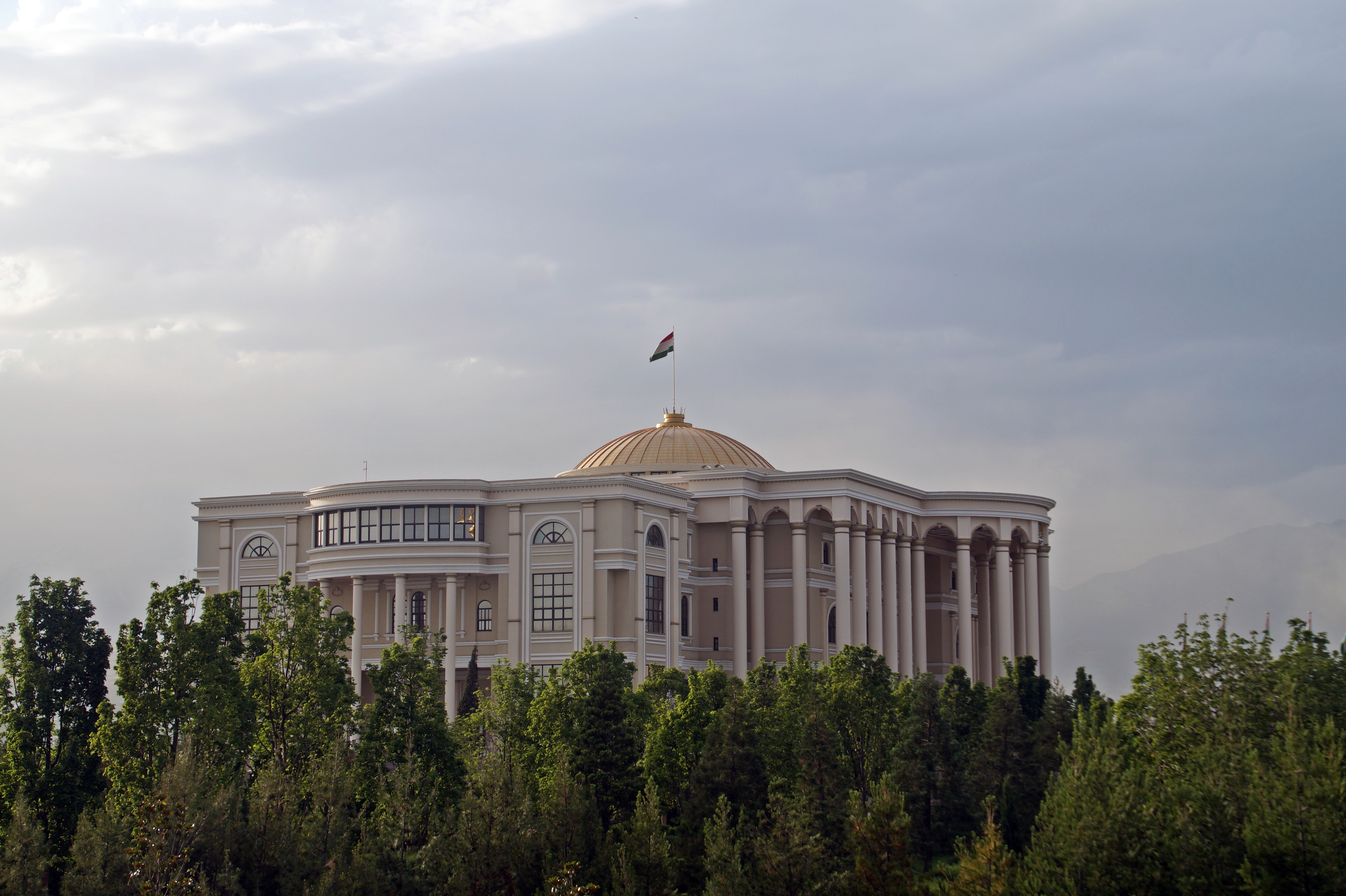 A sideview of the Palace of the Nation