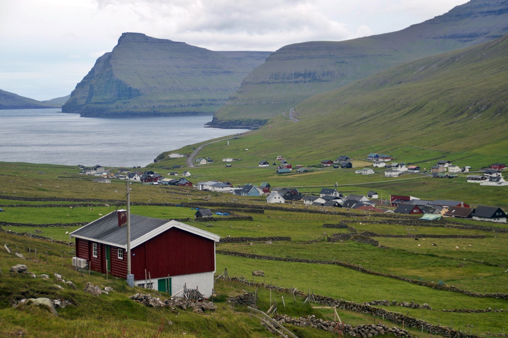 Back in Viðareiði - the red house is the northernmost house on the Faroe Islands