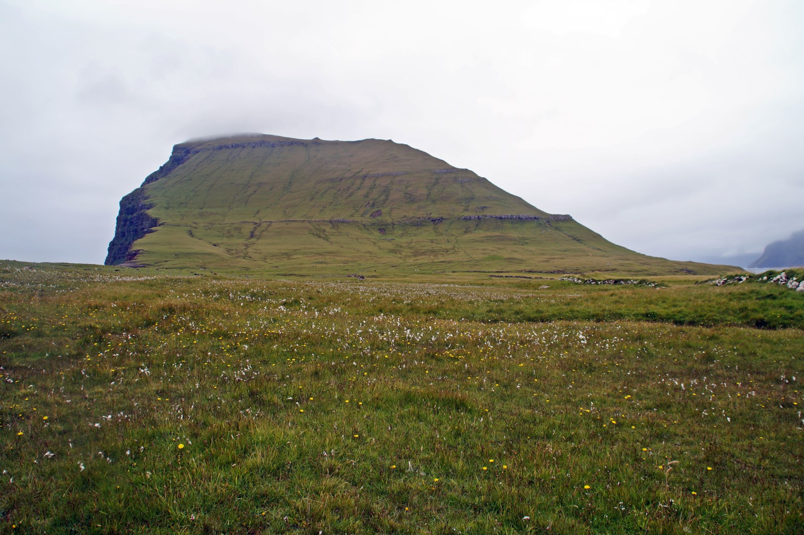 The mountain on Koltur - just minutes before the fog came over it