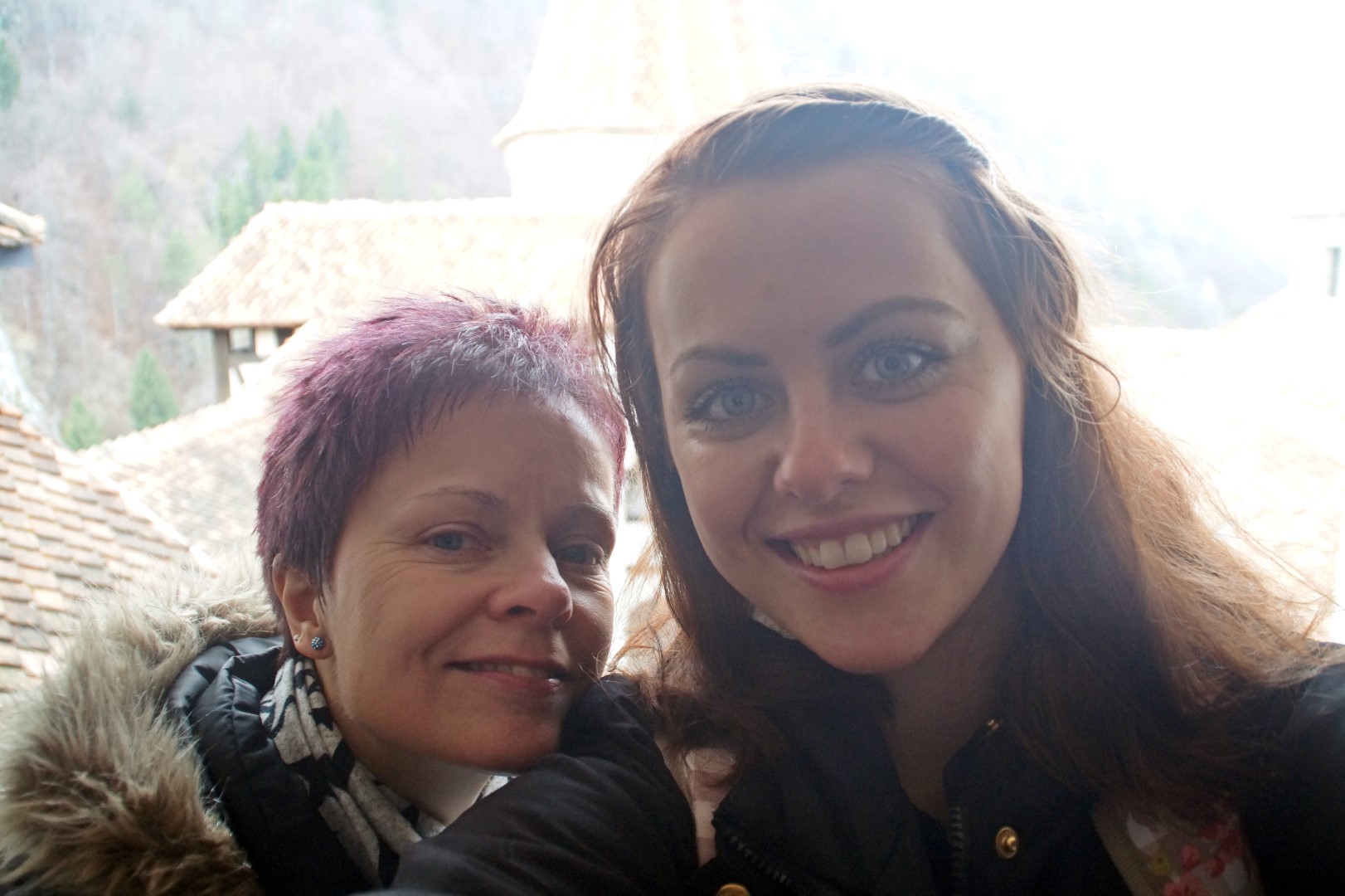 Mother/daughter selfie at Bran Castle!