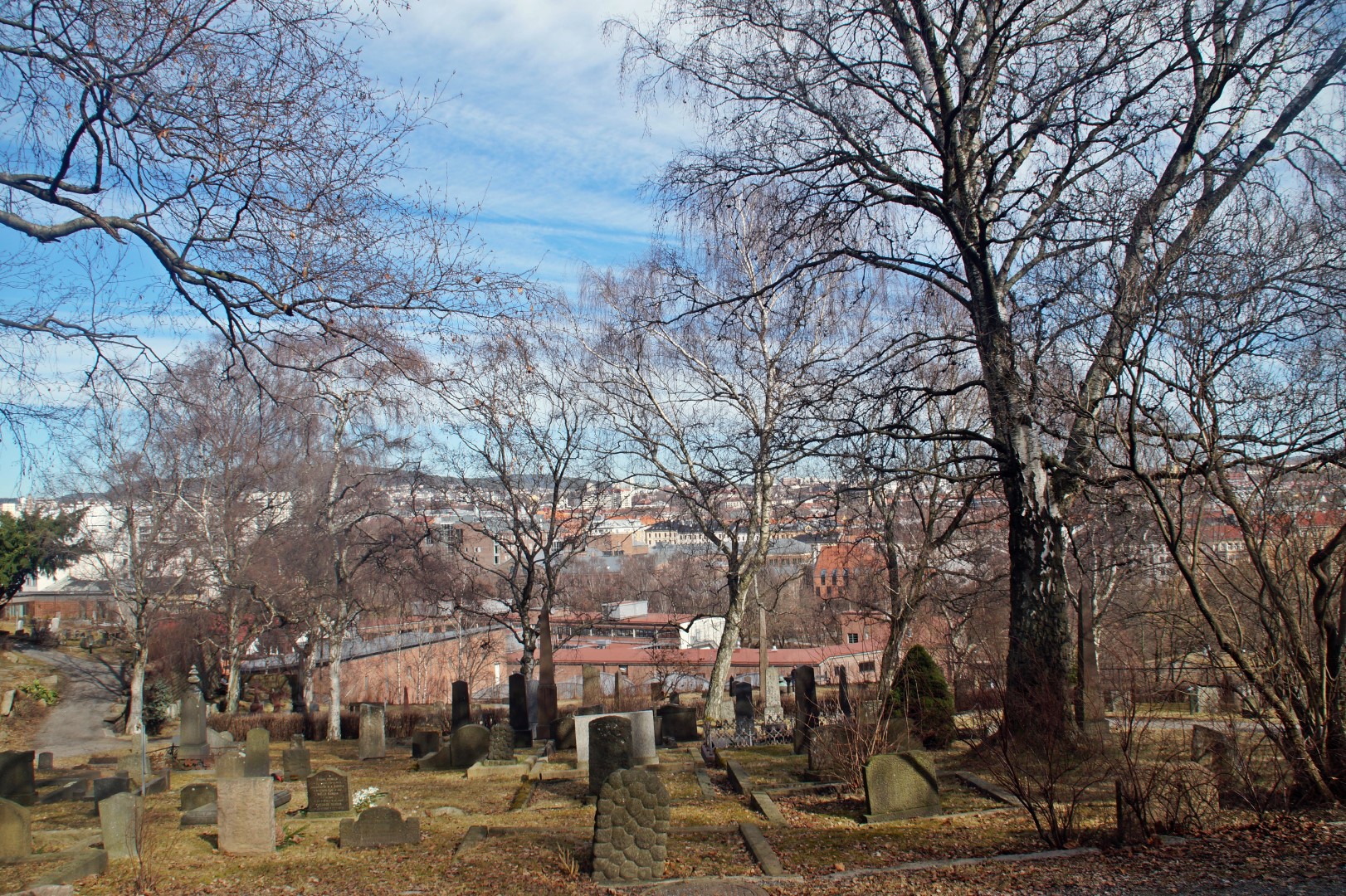 View of Oslo from the cemetery of Old Aker Church