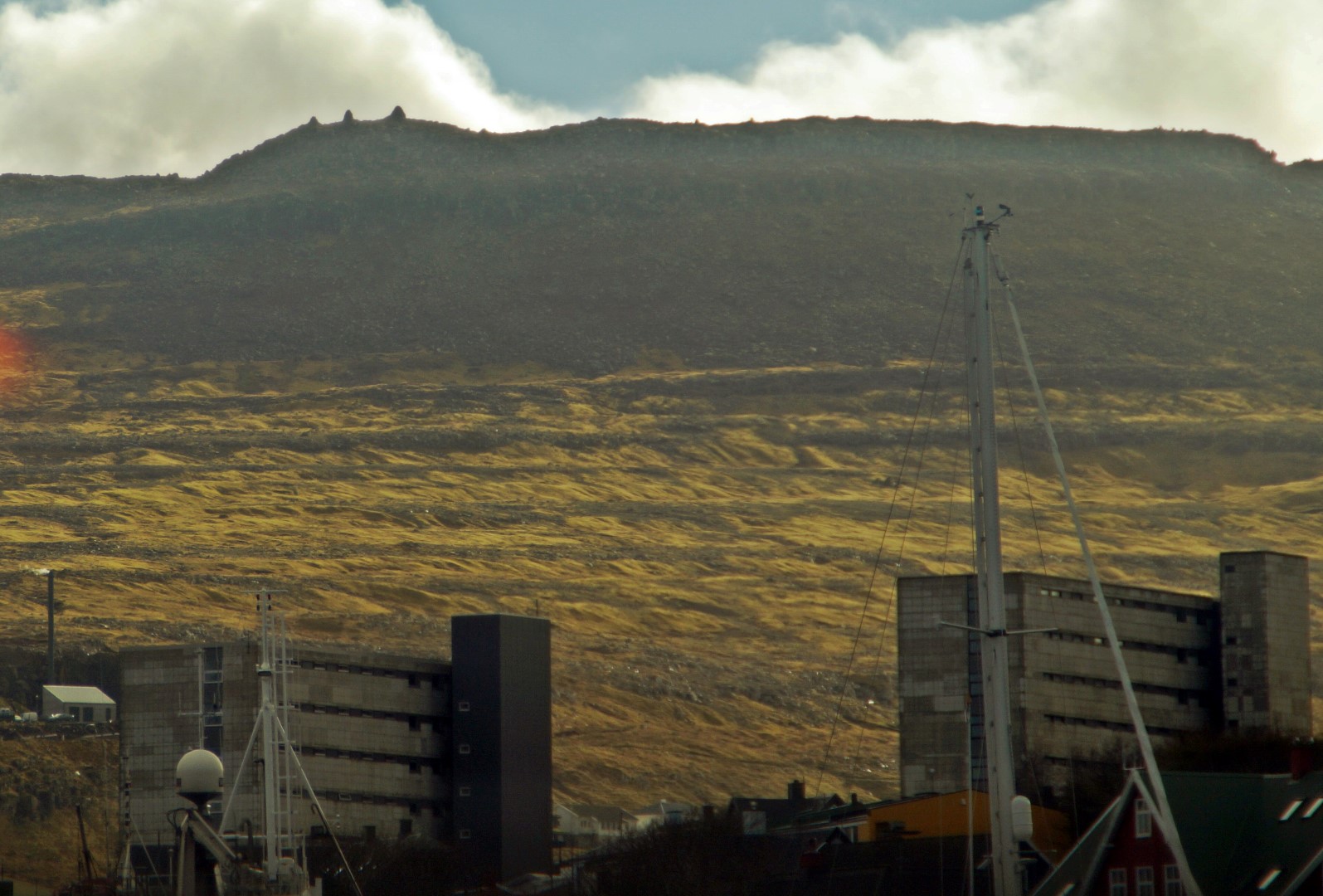 The three cairns as seen from the window at the café