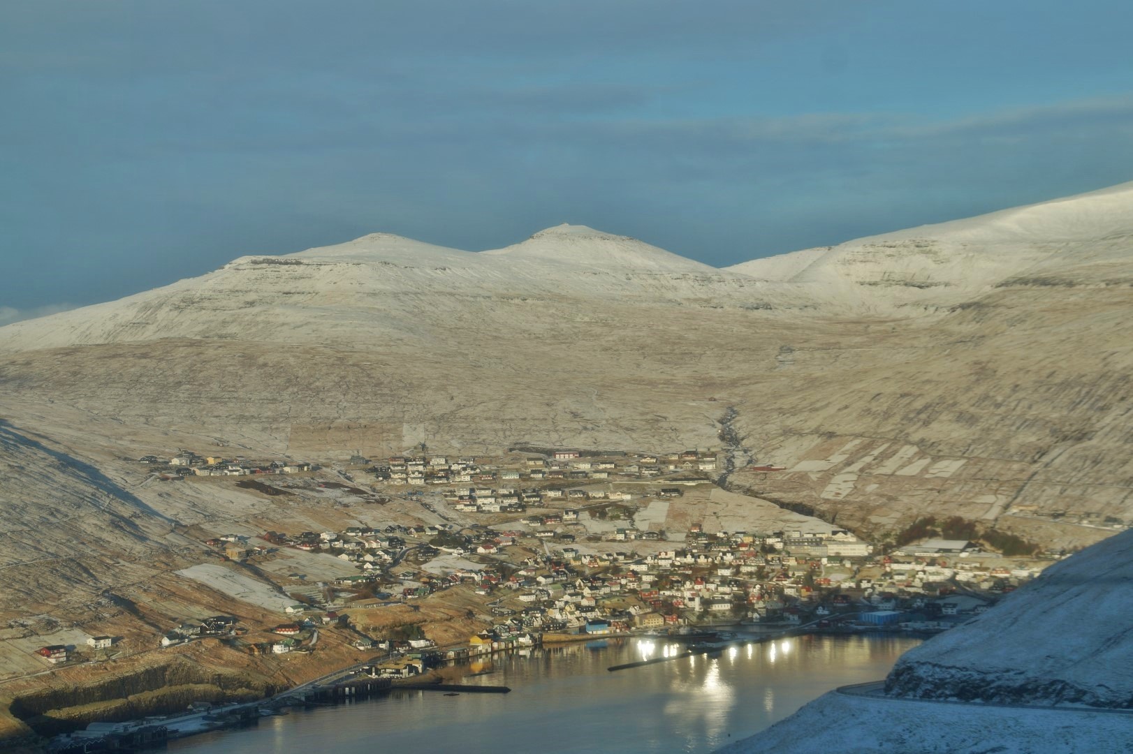 Vestmanna in a blanket of white